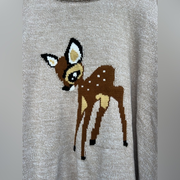 Disney Bambi Oversized Fall Crewneck Chunky Knit Pullover Slouchy Sweater 2X - Picture 2 of 8